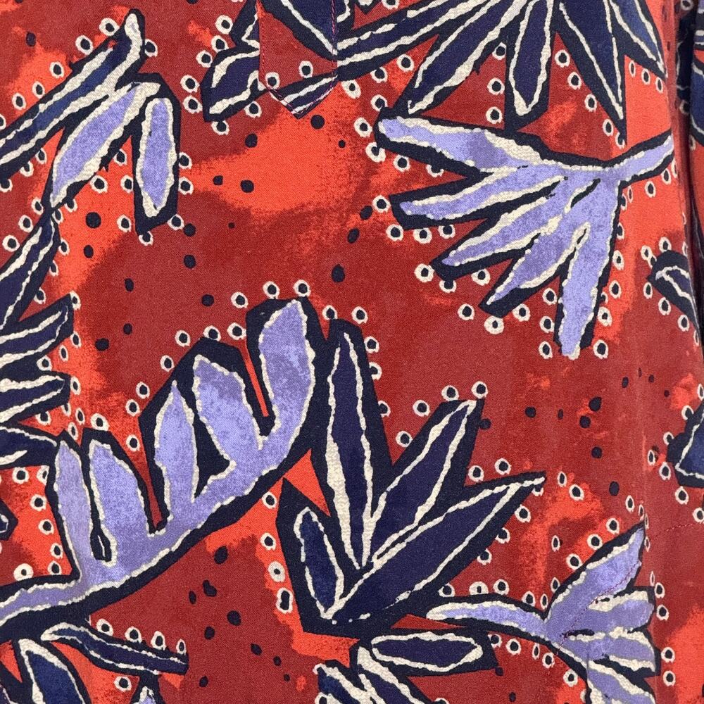 NIC+ZOE Tropical Leaf Shift Dress Split Neck 3/4 Sleeve Travel XS - Picture 4 of 11